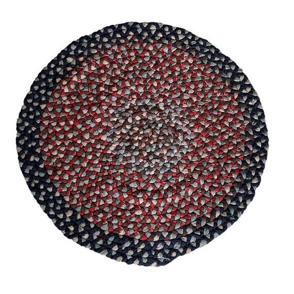 Handcrafted Bohemian Multicolour Braided Round Rug - Picture 3 of 10